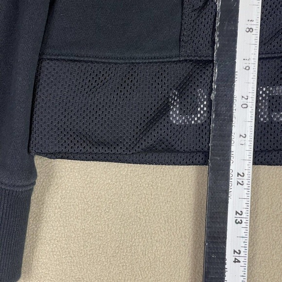 Under Armour Womens M Rival Fleece Mesh‎ Hoodie Black 1/4 Snap - Picture 7 of 11